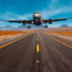 L'Art du Prompt de Voyage aeroplane, nature, fly, flying, landing, transport, highway, road, sky, artwork, brown sky, brown road, brown plane, brown airplane